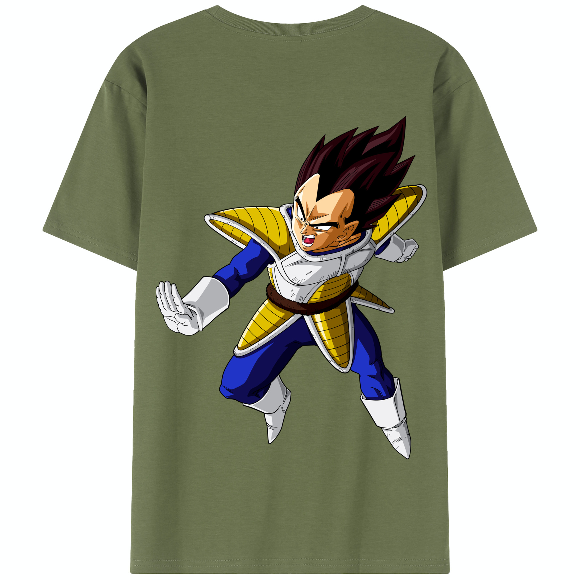 （画像用） ドラゴンボール ベジータ四世（Bejīta Yonsei）DRAGON BALL Vegeta IV 綿100％半袖Tシャツ（背面プリント）